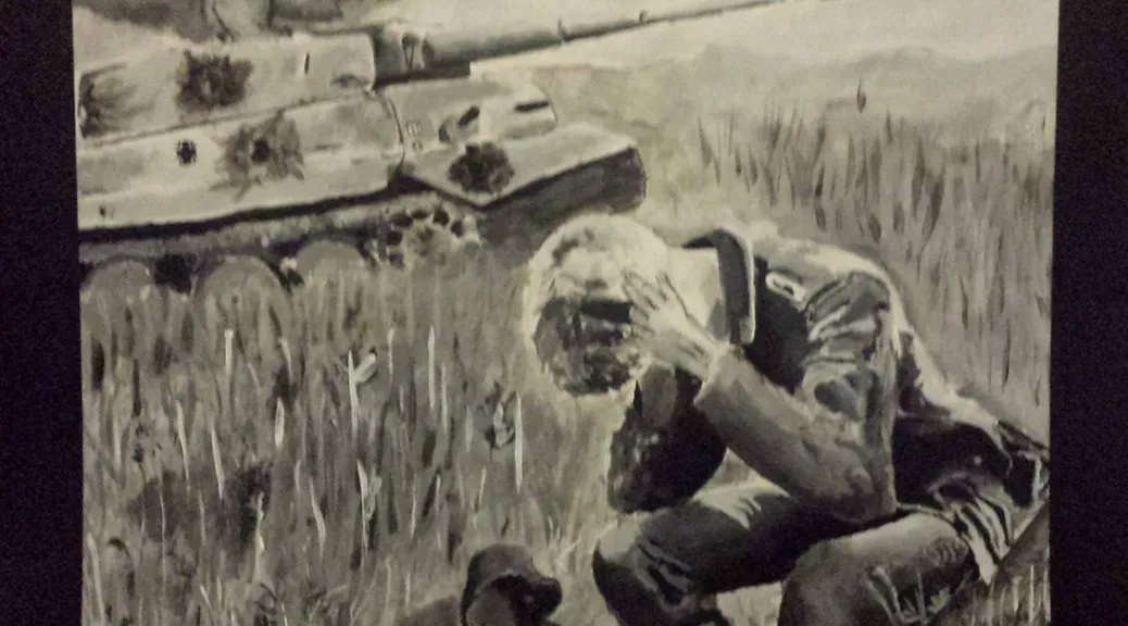 Artwork painting titled Hardship, by Atomwaffen Division founder Brandon Russell, was published by Rope Culture.